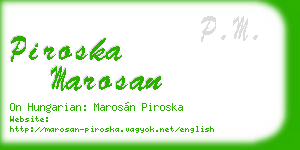 piroska marosan business card